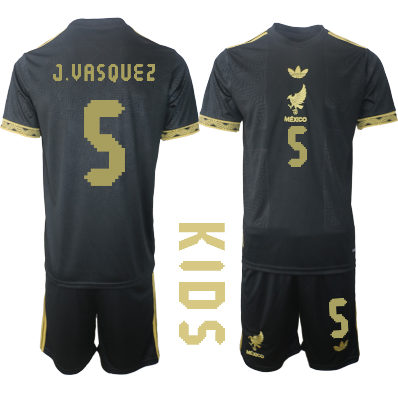 Youth 2025-2026 National Team Season Mexico Black #5 Soccer Jersey->youth soccer jersey->Youth Jersey